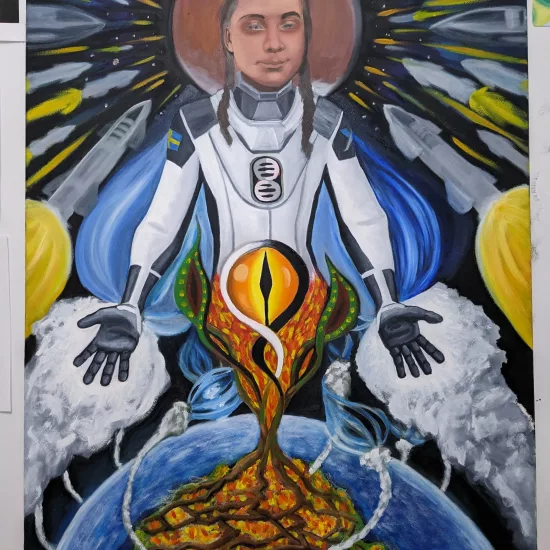 Archangel of Stockholm,
Oil on Canvas Painting,
40 H x 30 W x .8 in Archangel of Stockholm