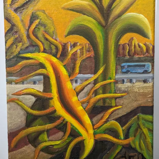 Venus Fly Down Trap,
Oil on Canvas Painting,
10 H x 8 W x .8 in Venus Fly Down Trap
